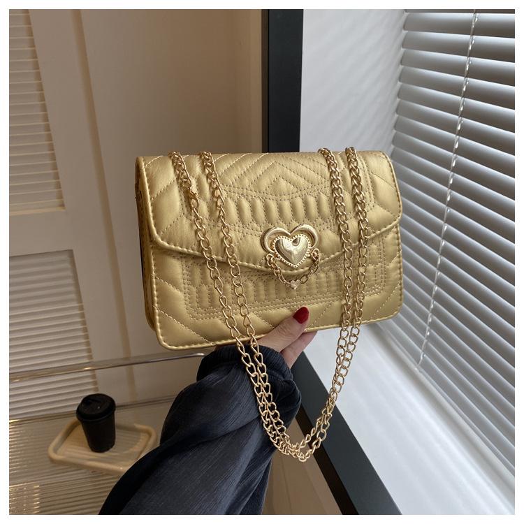 Женская сумка Модная цепочка Сумка на плечо Зарубежный стиль Сумка-мессенджер Модная универсальная Любовь Маленькая квадратная сумка Тренд