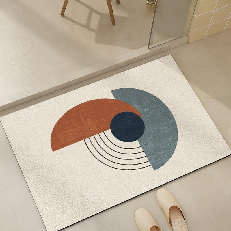 Противоскользящий коврик для ванной в скандинавском стиле, впитывающий коврик для двери туалета, износостойкий коврик из диатомовой грязи