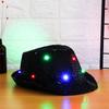 Stage Performance Flashing Dress Dance Party Jazz Hat Sequin Panama Cap Led Fedora Trilby