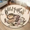 Where the Wild Things Are Round Area Rug,Carpet Rug for Living Room Bedroom Sofa Playroom Decor,Non-slip Floor Mat