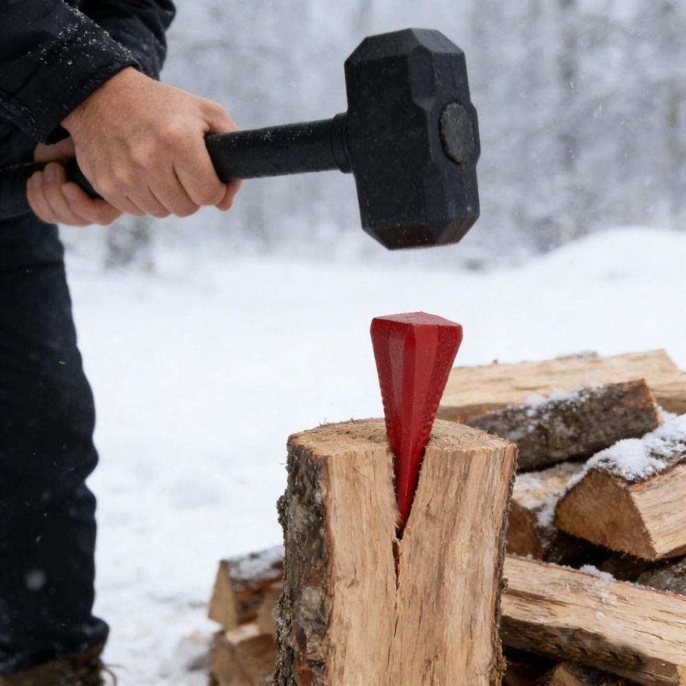 Heavy-Duty Log Splitter Wedge 4-Way Manual Wood Splitter Wood Splitting Tool Firewood Processing