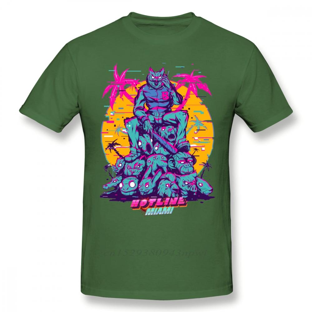 Футболка Hotline Miami Футболка Hotline Miami Модная Графическая Футболка 100% Хлопок Мужская 3XL Короткий Рукав Смешная Футболка