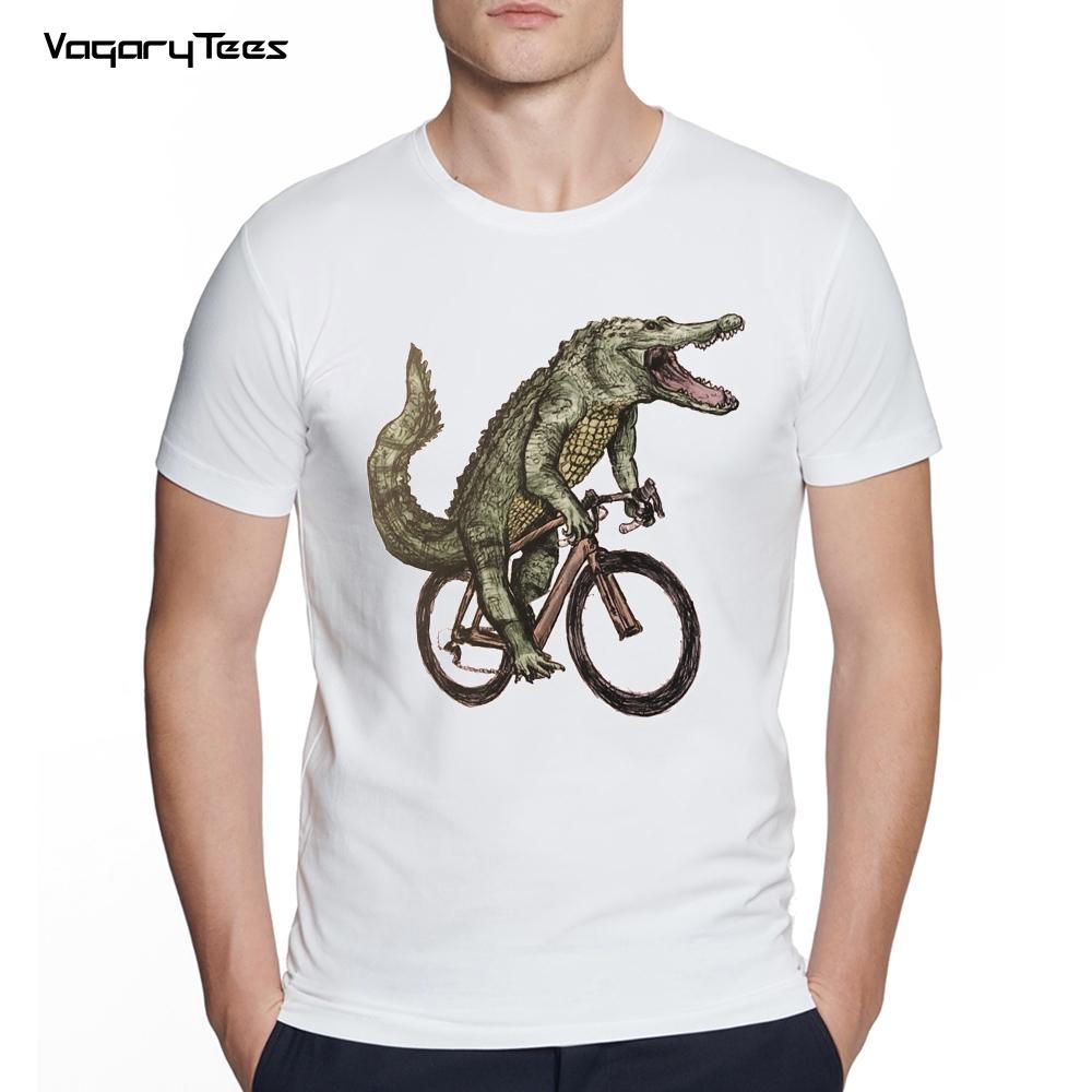 Men's Creative Sea Turtle/Lion Cycling Fixed Gear Bike Print Short Sleeve Tshirt Hipster Streetwear Tops Cool Animals Desgin Tee