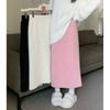 Solid Color Faux Fur Midi Skirt Women High Waisted Thick Knit Pencil Petite Fall Winter