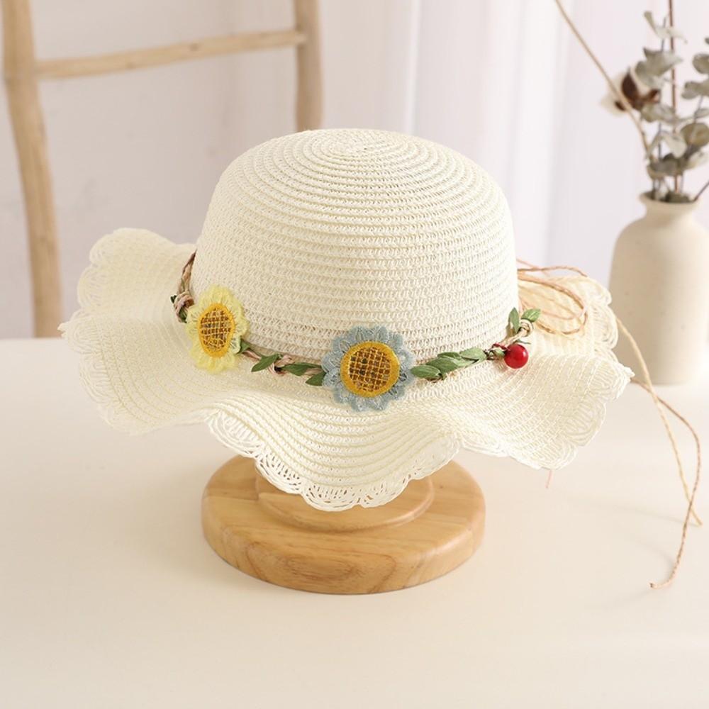 Sweet Kids Sun Straw Hat Sunflower Bee Toddler Outdoor Sun Hat Sun Protection Hat Bag for Girls
