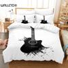 Музыка Черно-белые пододеяльники Комплекты постельного белья Одеяло Кровать Queen King Size Музыкальный инструмент Фортепиано Комплект постельного белья Подросток Взрослый Спальня Декор