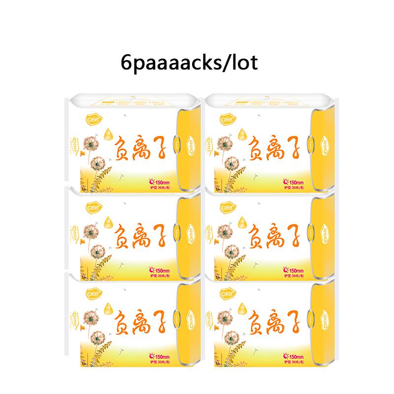 6packs Anion Santitary Napkin Women Menstrual Pads Panty Liners for Daily Use Health Care Pads Daily Sanitary Towel Lady Pads
