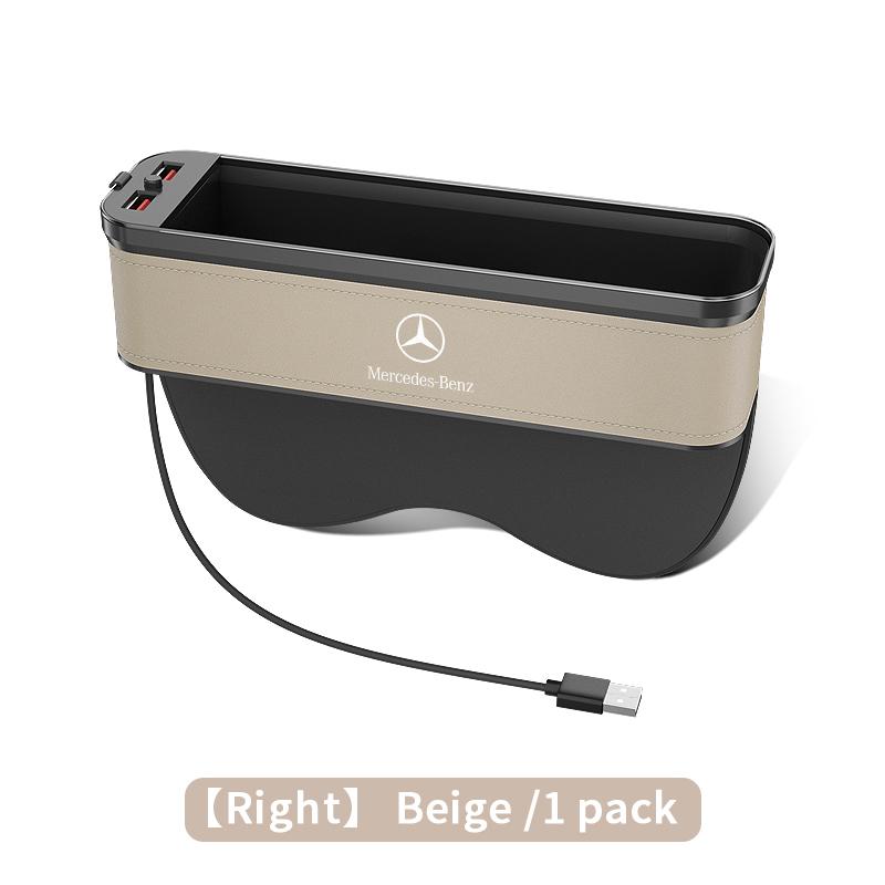 GLC GLB For Mercedes-Benz A B C E V R-Class A45 C43 CLA GLA GLB GLC SLK SL Car Seat Gap Organizer USB Charging Multifunction St