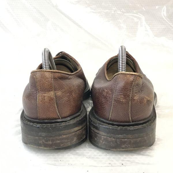Italy Vintage Hawkins Mackay U-Tip Pebbled Leather Shoes 41 26-26.5cm Brown(USED)