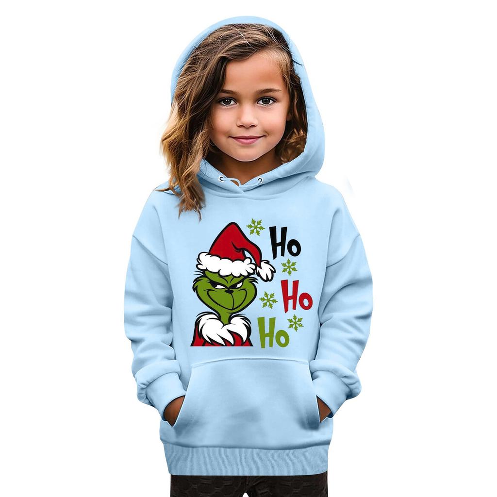 Рождественская детская толстовка с длинным рукавом, легкая повседневная толстовка с капюшоном, свободная, удобная детская толстовка