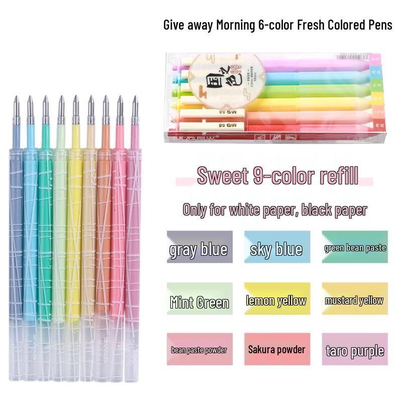 Ретро стержни для ручек в цветах Моранди: Нажимной тип, Нейтральные оттенки, Идеально для студентов, Ежедневников, Выделения и Канцелярия в японском стиле