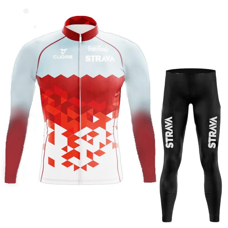 Long Sleeve Cycling Jersey Set Quick Dry Performance Bike Road Team Wear