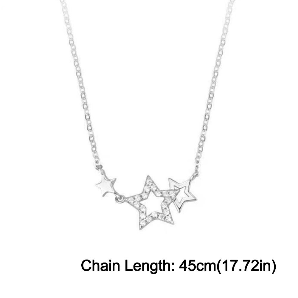 Inlaid Zircon Clavicle Chain Pentagram Shape Choker Necklaces Temperament Clavicle Necklace Gifts
