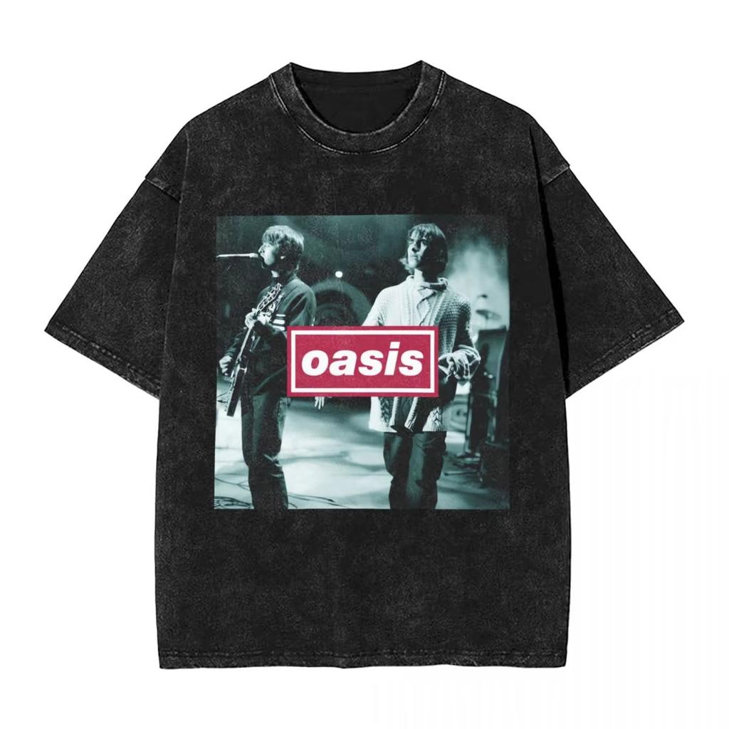 Мужские винтажные стильные футболки OASIS Live Tour большого размера, стиранные, летние, хлопковые, с коротким рукавом, Definitely Maybe, альбомы рок-группы, уличная одежда