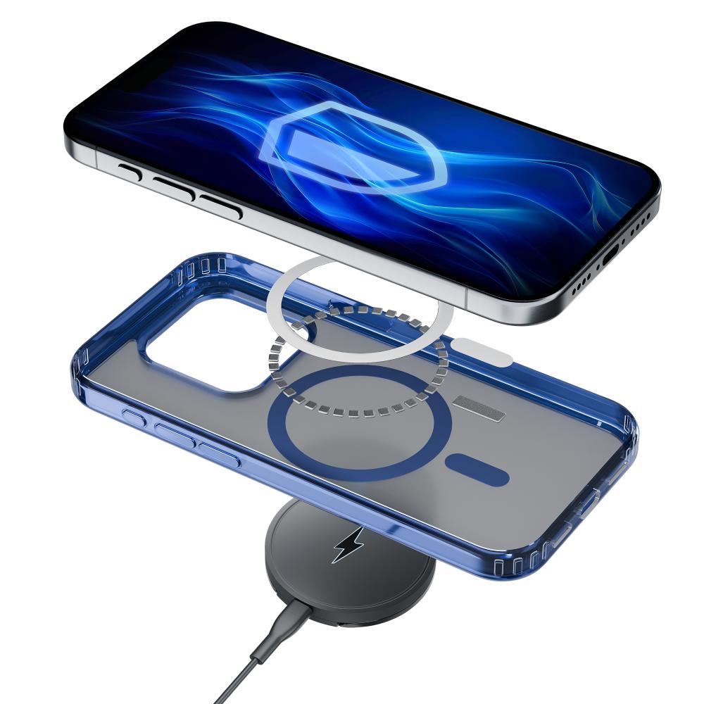 Etui 3Mk Frosty Magcase Do Iphone 16 Pro, Półprzezroczyste Z Niebieskim