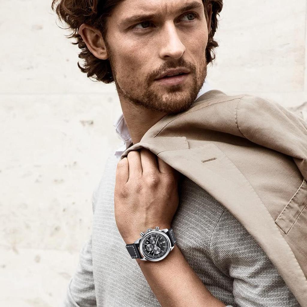 BENYAR AKNIGHT Japanese Stainless Leather Compatible with Business Casual Sports Chronograph Included Men's Watch, Quartz, Steel, Strap, Watches,