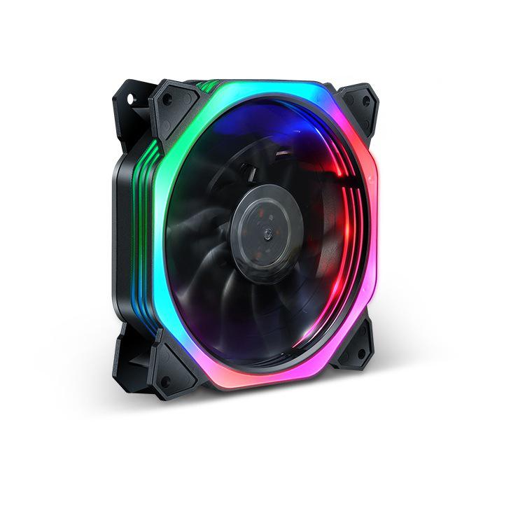 12cm Silent RGB Luminous Chassis Fan - Magic Cube Aurora Computer Cooler