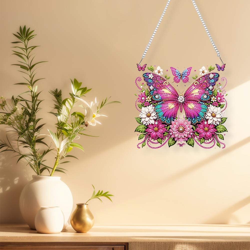 Acrylic Special Shape Easter Egg 5D DIY Diamond Painting Dots Pendant Rhinestone Diamond Art Pendants for Garden Window Decor