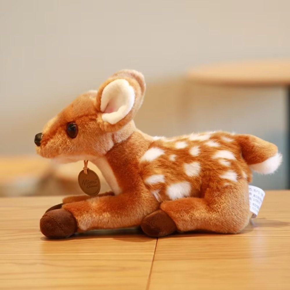 Bright Color Sika Deer Plush Soft Dolls Simulation Deer Toy Boys Girls Stuffed Deer Dolls Kids Toy
