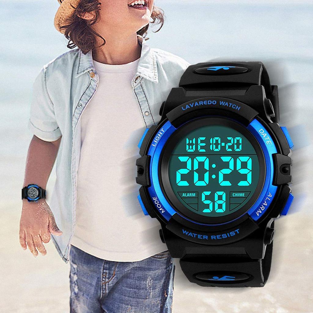 IN Shop Watch Boys Digital Boys Sports Watch Outdoor Многофункциональные водонепроницаемые часы с оповещением, датой, днем и временем, светодиодный аналоговый дисплей