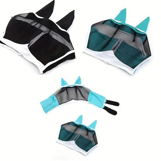 Сетчатая защита для лица от мух с ушами, защита от ультрафиолета, дышащая защита для лица лошади для защиты глаз от насекомых-вредителей