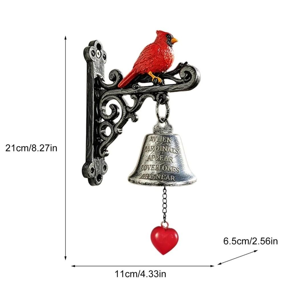 Metal Red Bird Doorbell Sturdy Retro Doorbell Rural Style Wall Mounted Doorbell Entrance Door