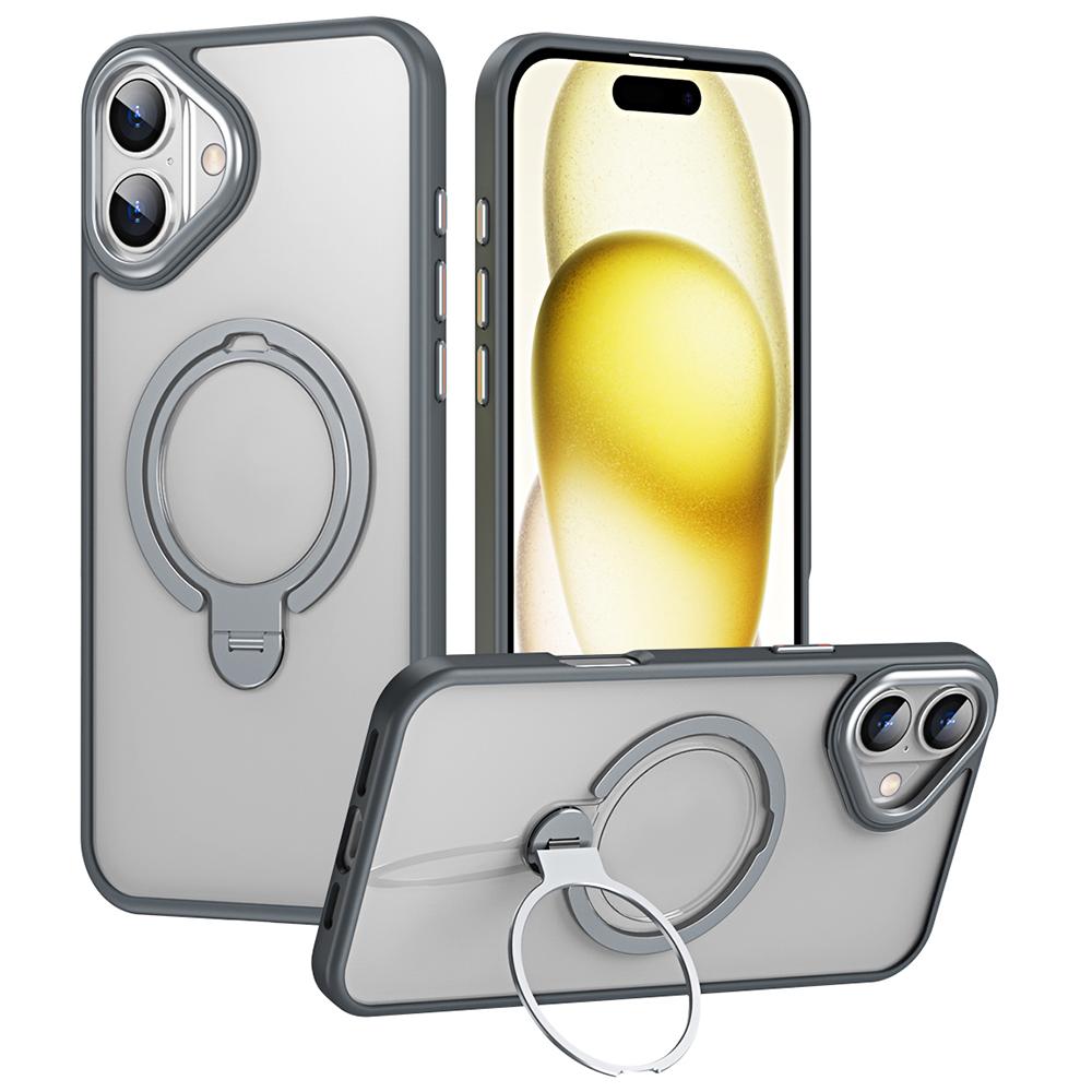 Чехол для телефона iPhone 16 Plus с подставкой, матовая задняя крышка, совместимый с MagSafe