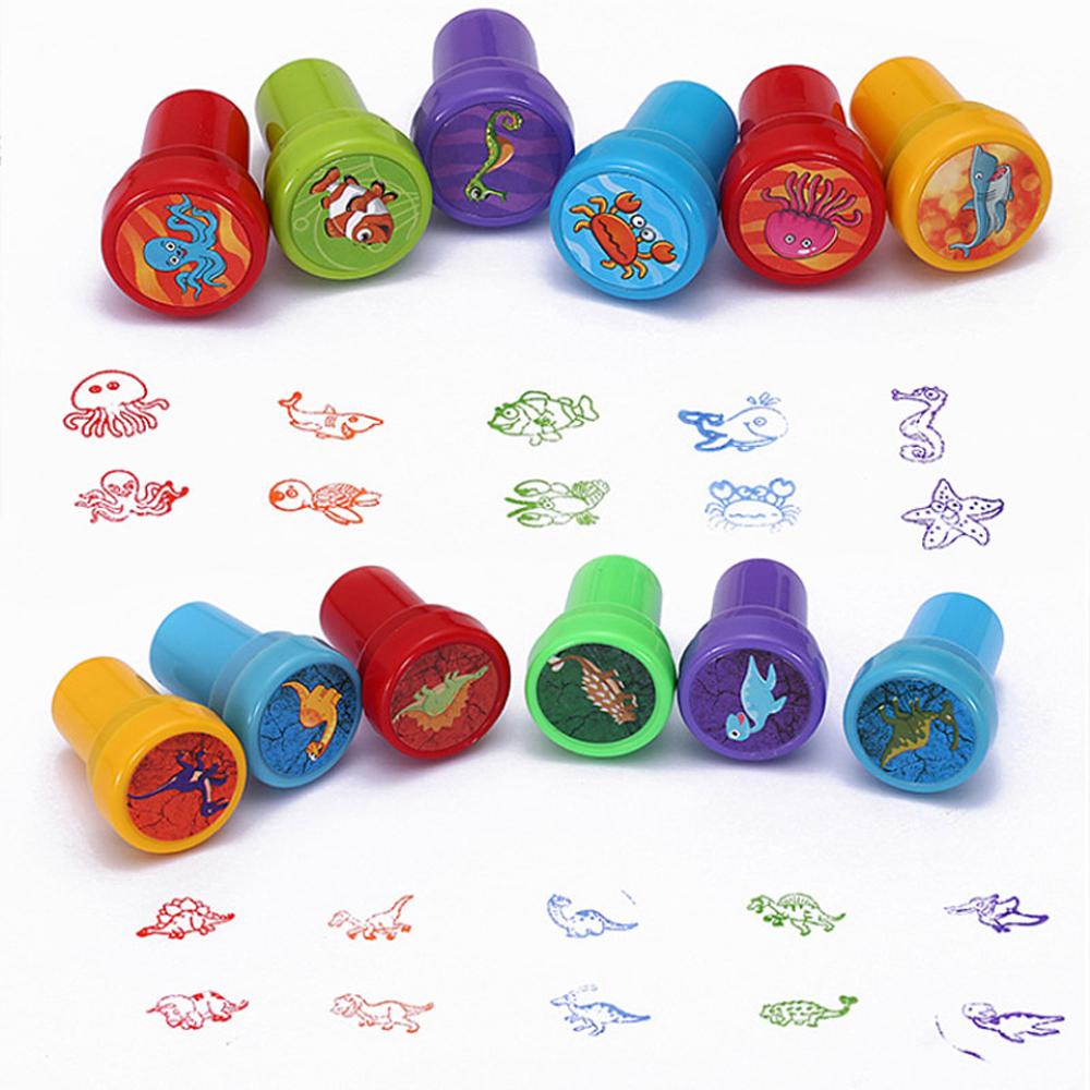 Stamper Toys DIY Panda Round Scrapbook Rubber Stamps Dinosaur Stamps Cartoon Stamp Kids Stamp