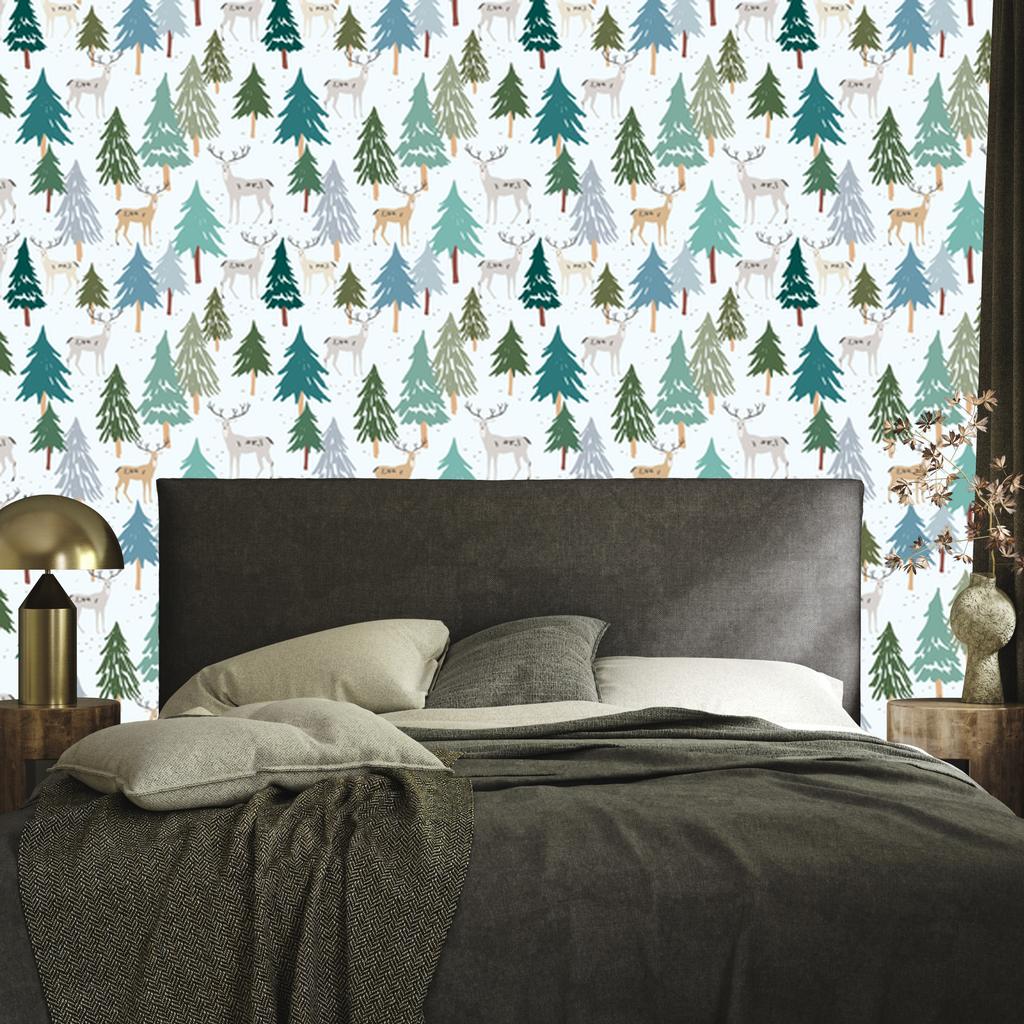 Wallpaper Trees green animals forest for living room and bedroom 50x1000