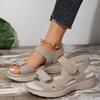 Модные женские сандалии большого размера, новые босоножки на танкетке, кожаные повседневные сандалии для женщин, открытые пляжные тапочки Sandalias De Mujer