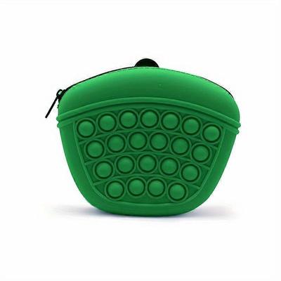 Silicone Dog Treat Bag Portable Pet Training Snack Pouch Anti‑Slip Bubble Design Outdoor Walking Food Storage Waist
