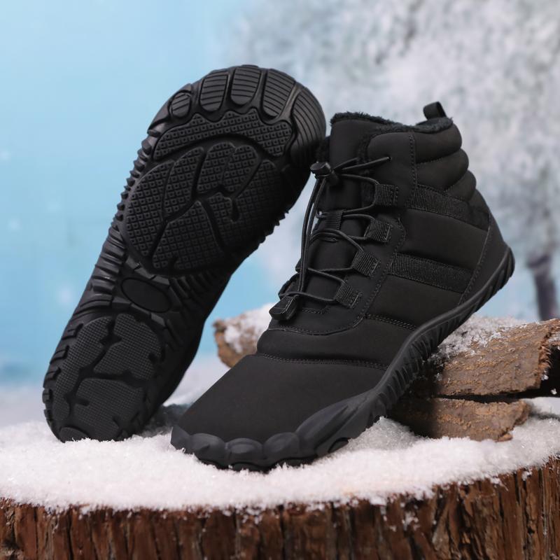 Women Plush Ankle Boots Winter Cotton Shoes Men's High-top Snow Boots Warm Outdoor Hiking Sneakers Non-slip