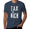 Футболка 'TAX THE RICH' Базовая Повседневная Одежда Топ с Коротким Рукавом