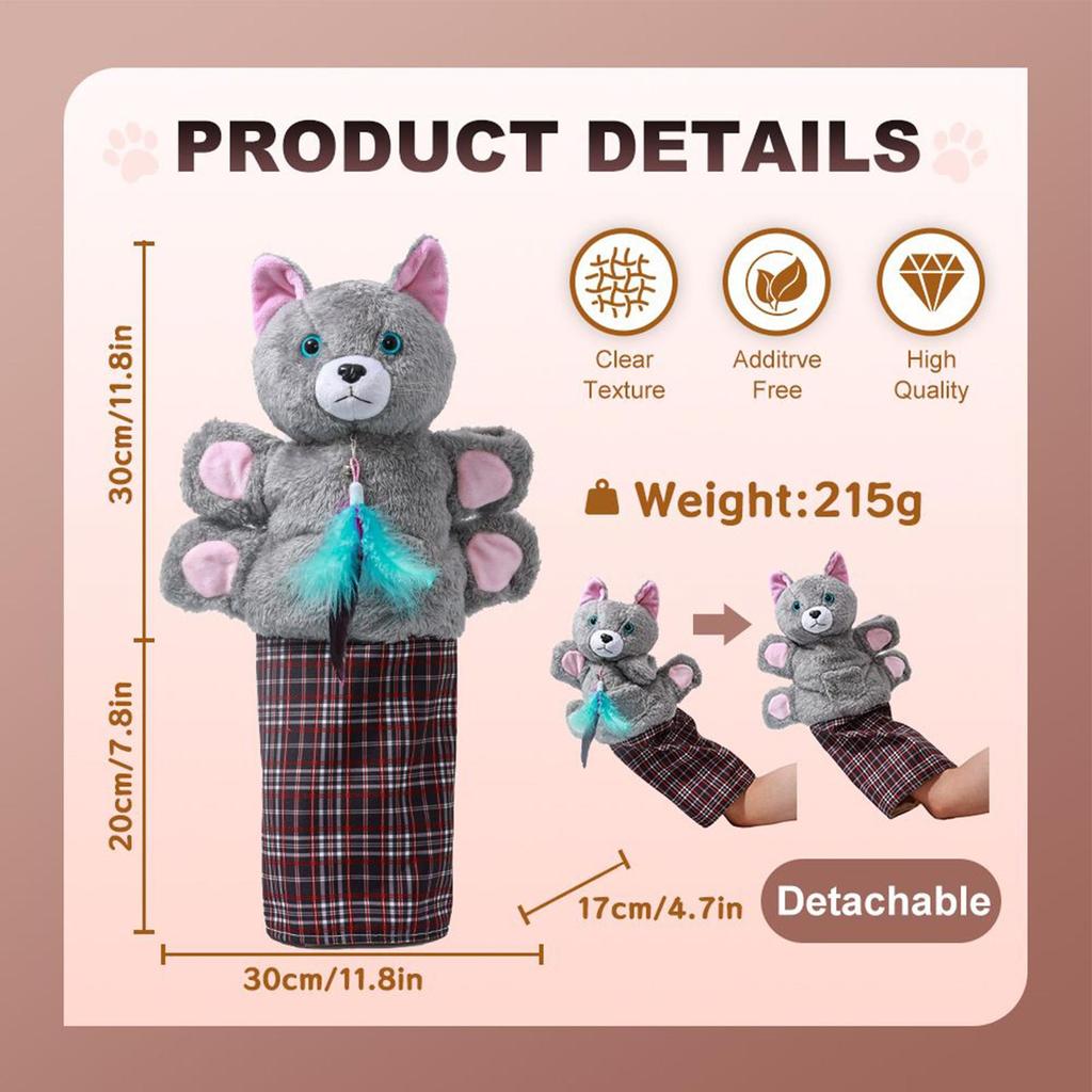 Cat Wrestling Puppet Cute Interactive Stimulation Cat Boxing Gloves Play Puppet Doll For Entertainment Relieve Boring Mental