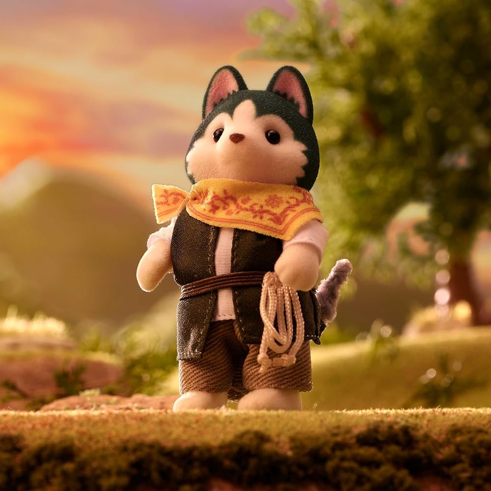 EPOCH Sylvanian Families Husky Brother Doll C-72 ST Mark Certified Toy for Dollhouse Ages 3 and Up