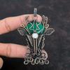 Faceted Zambian Emerald Pendant Copper Wire Wrapped Pendant Moonstone Pendant Gemstone Jewelry Handmade Deer Face Pendant Anniversary Gifts