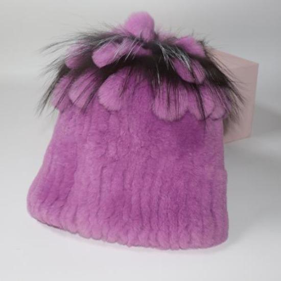 Горячая Распродажа Россия Зима Качество Натуральная Меховая Шапка Натуральная Теплая Шапка из Меха Кролика Рекс Леди Теплая Вязаная Подлинная Шапка из Меха Кролика Рекс