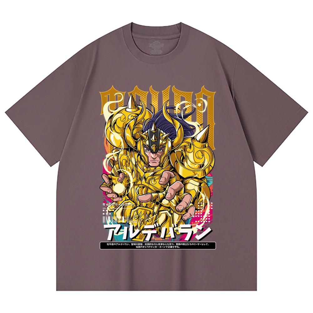 230 Gsm 100% Cotton Saint Seiya V27 Tauro Print Unisex Heavy Cotton T Shirt