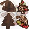 Christmas Themed Tray Wood Dessert Cake Plate Christmas Tree Hat Fruit Platter for Kitchen Baking Counter Home Decoration Tools
