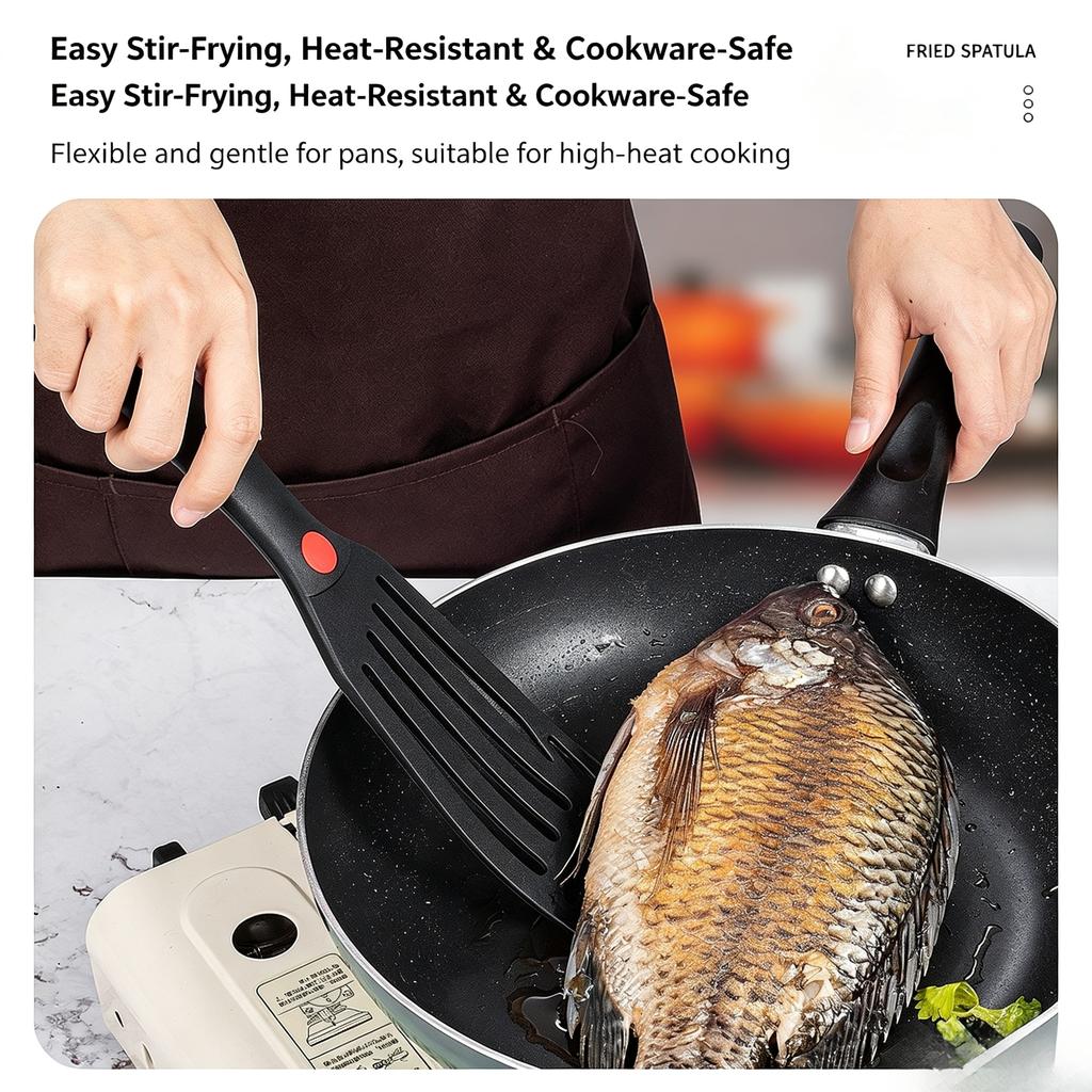 Heat Resistant Heat‑Proof Silicone Fish Spatula Non‑Stick Pan Special Steak Turner Food Grade Silicone Cooking Shovel