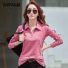 Весенне-осенняя женская блузка со свободными лацканами и молнией, удобная повседневная рубашка с длинным рукавом