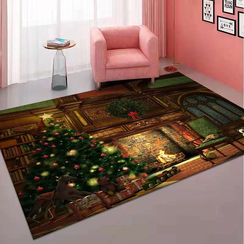 Водопоглощающий износостойкий рождественский коврик для двери, коврик для ванной комнаты, нескользящий рождественский декор