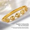 Elegant Gold Color Snap Bracelet Stainless Steel Zircon Pig Nose Bangle Luxe Feel Women's Jewelry (60mm Inner Diameter)
