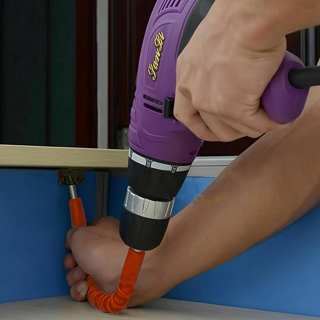 1pc Universal Flexible Shaft Drill Extension Cord | 360° Rotatable Metal Hand Drill Accessory Kit, for Screwdriver Bits and Socket Connection