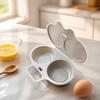 Egg Steamer Microwave Egg Cooker for Home Kitchen Dorm Office Meal Prep Food Grade PP Plastic Breakfast Mold Gray