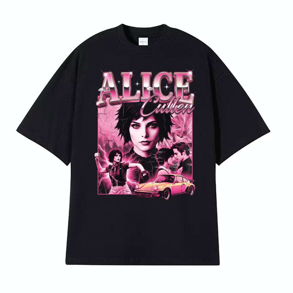 Alice Cullen Team Vampire Movie Graphic 2026 T-shirts Men Women Summer Vintage High Street T Shirt 100% Cotton Oversized T-shirt