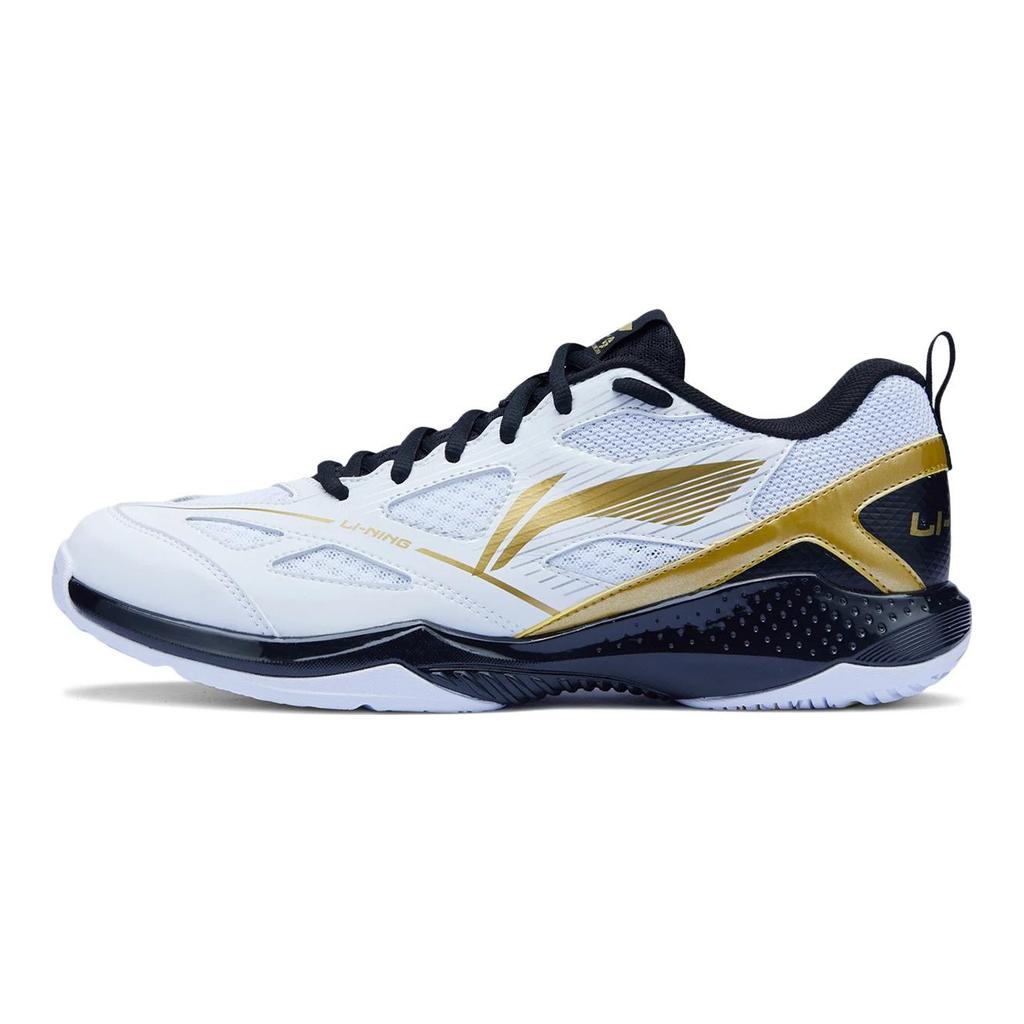 Li Ning Gale Lite Нескользящие Износостойкие Низкие Бадминтонные Кроссовки Унисекс Белый Золотой Черный AYTU025-3