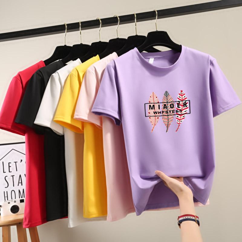 Summer Casual Loose Student T Shirt Women's Harajuku Letter Print Short Sleeve T-shirts Women Y2k Tops