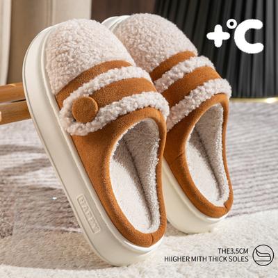 Осенне-зимние тапочки женские домашние хлопковые туфли для дома мягкие толстые подошвы на платформе фланелевые тапочки новые пушистые плюшевые теплые тапочки
