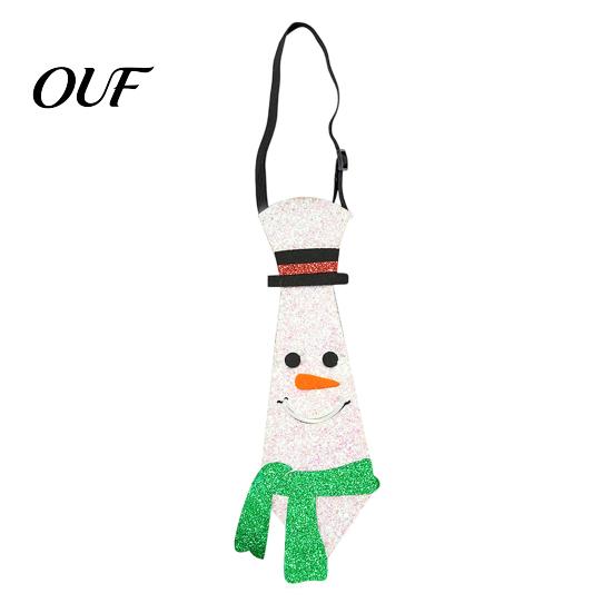 Funny Christmas Accessories Adjustable Glitter Necktie, Non-woven Fabric Holiday Dress Up Costume Snowman Party Decoration Accessories, Sparkling